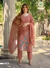 Raahi Vol 2 By Passion Tree Roman Silk Kurti With Bottom Dupatta
